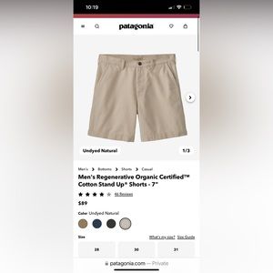 Men’s Patagonia stand up shorts size 36 9 inch inseam NWT
